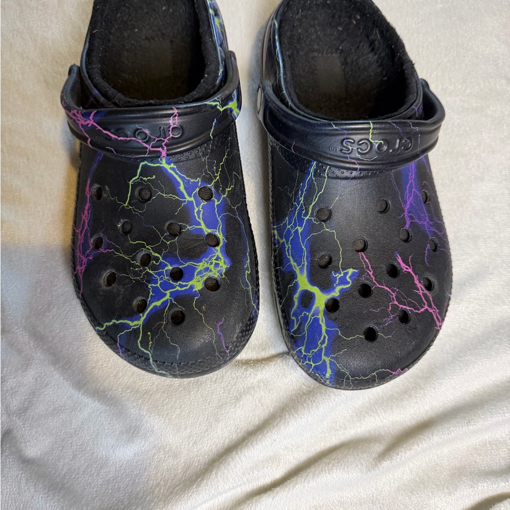 CROCS Shoes - Black with Multicolor Lightning